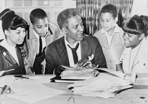 Bayard Rustin with children