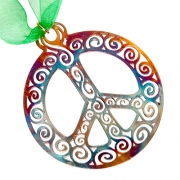 Filagree Peace Symbol ornament