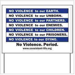 No Violence yard sign